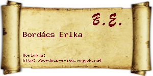 Bordács Erika névjegykártya